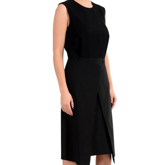 NWT Hugo Boss "Delieta" Wool Black Sheath Dress - Picture 2 of 10